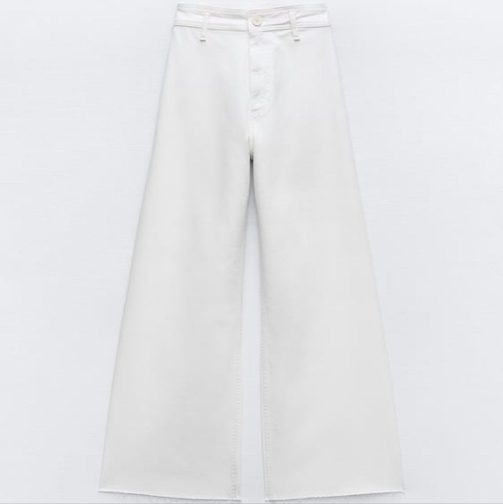 Zara High Waisted Marine Straight Pocket Jeans ZW Collection